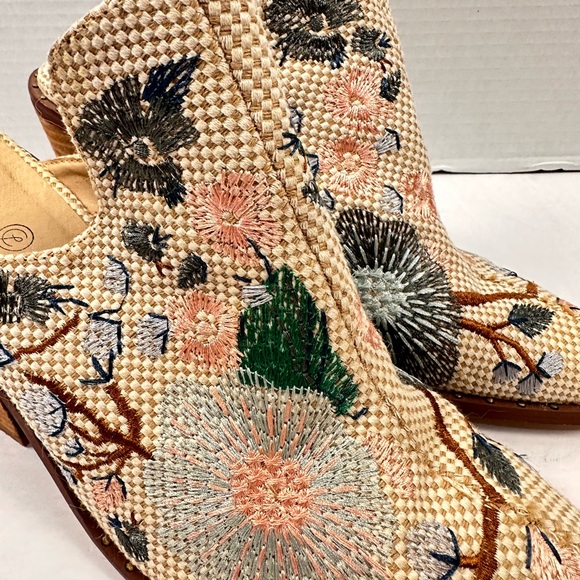 Chinese Laundry Springfield Woven‎ Embroidered Mule Bootie Sz 10 - Picture 2 of 8